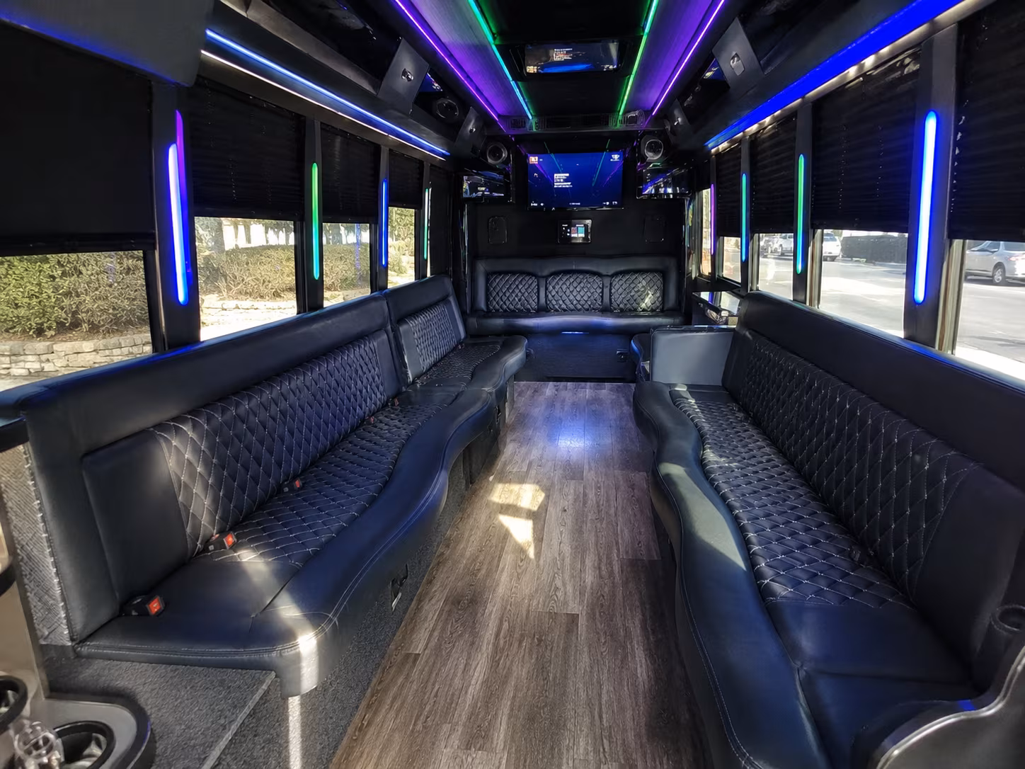 league city 15 passenger party bus interior