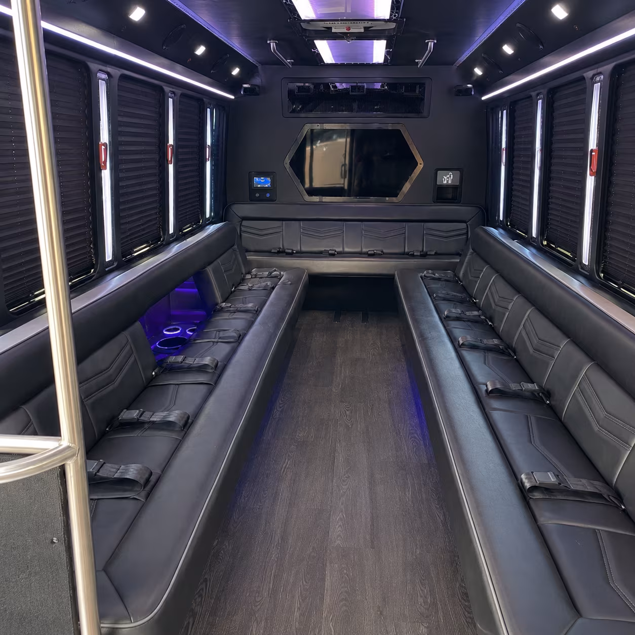 league city 18 passenger party bus interior