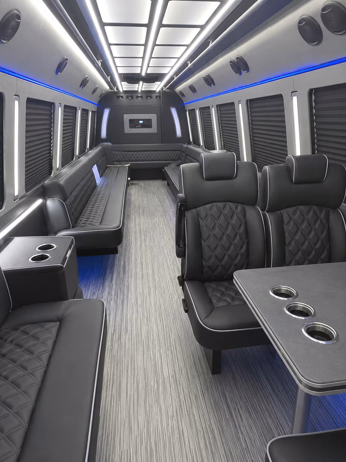 league city 25 passenger party bus inside