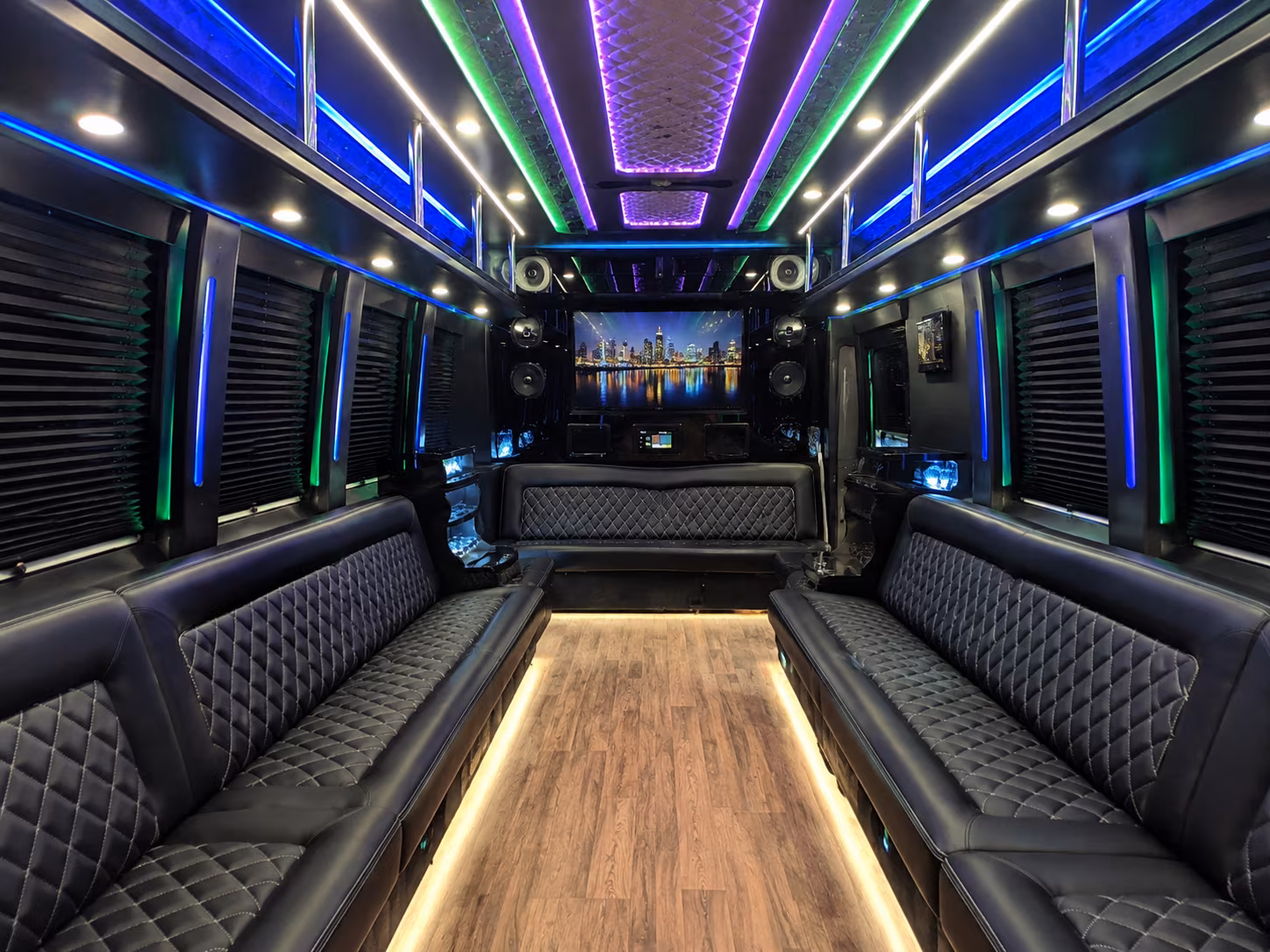 league city 25 passenger party bus interior