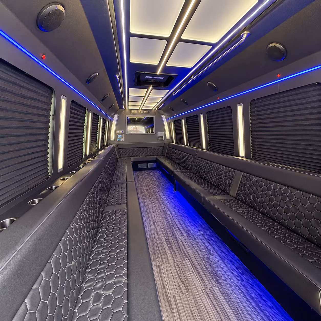 league city 30 passenger party bus interior