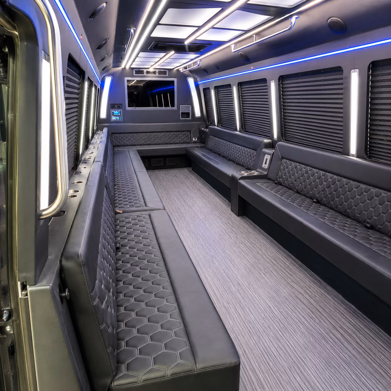 league city 40 passenger party bus interior
