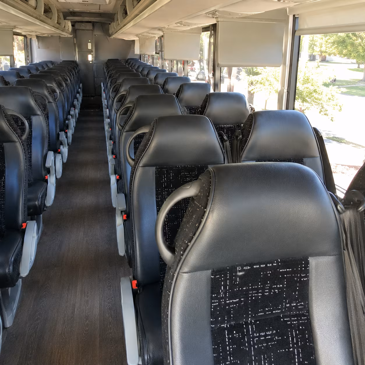 league city charter bus rental interior